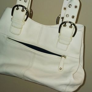 Tignanello White Satchel Purse
